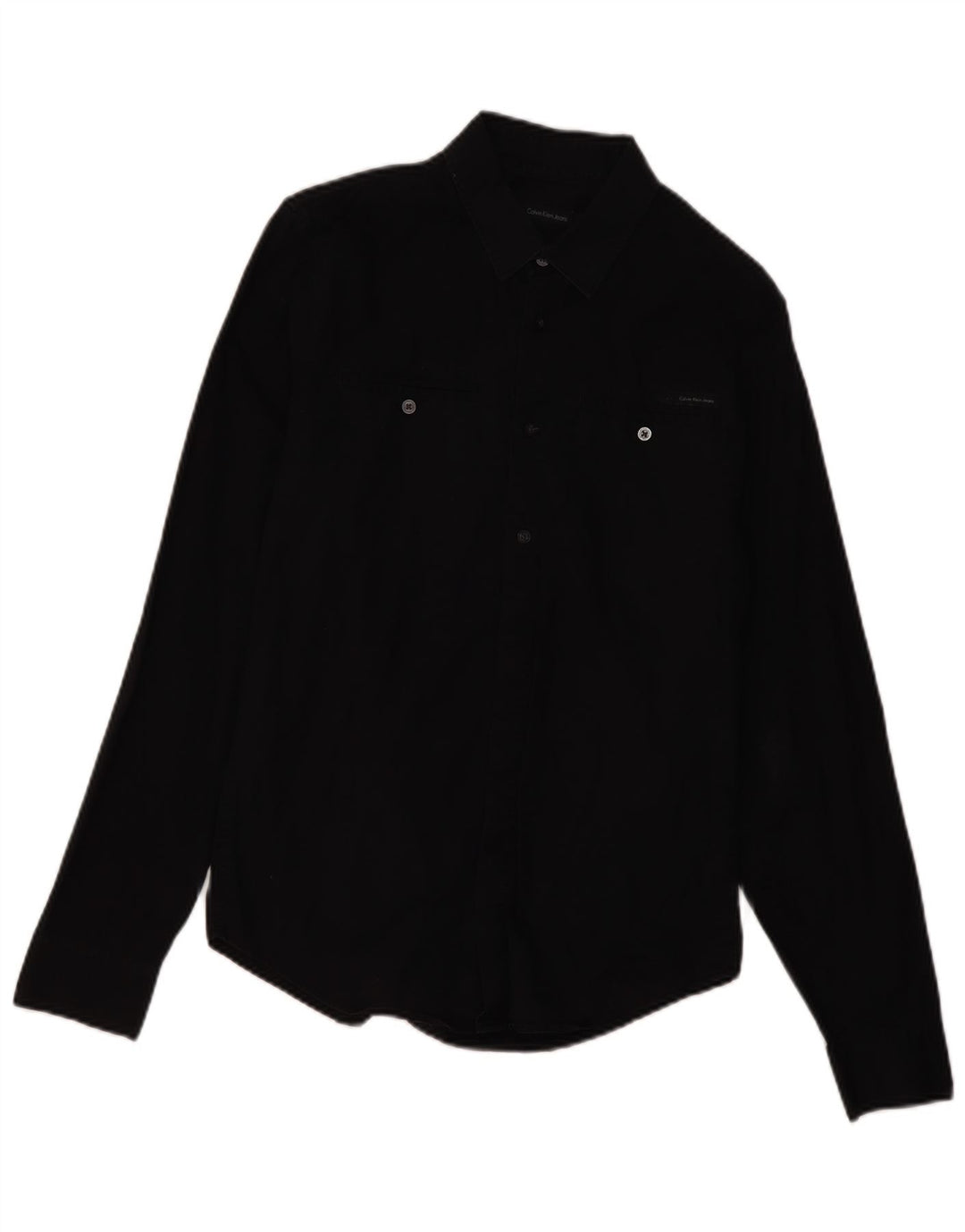 Camicia da uomo Calvin Klein in cotone nero medio