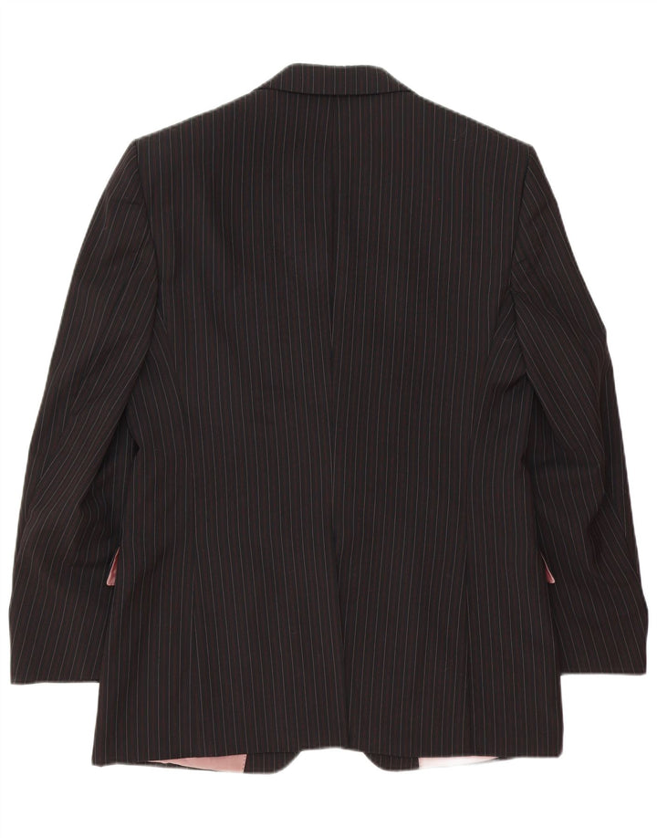 Giacca blazer da uomo a 3 bottoni Hugo Boss IT 52 XL classica in lana gessata nera