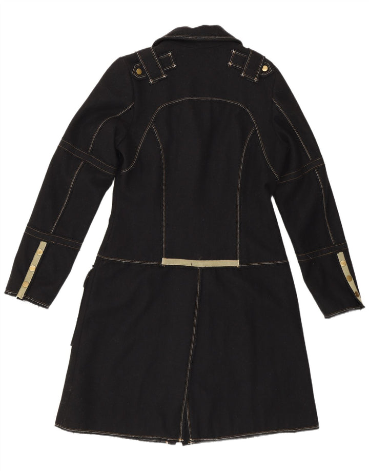 Soprabito militare vintage da donna UK 10 piccolo classico in lana nera