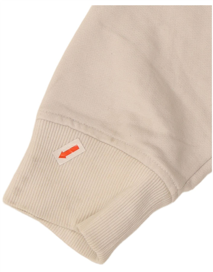 Maglione con cappuccio e zip grafica da uomo FILA grande in cotone color block bianco