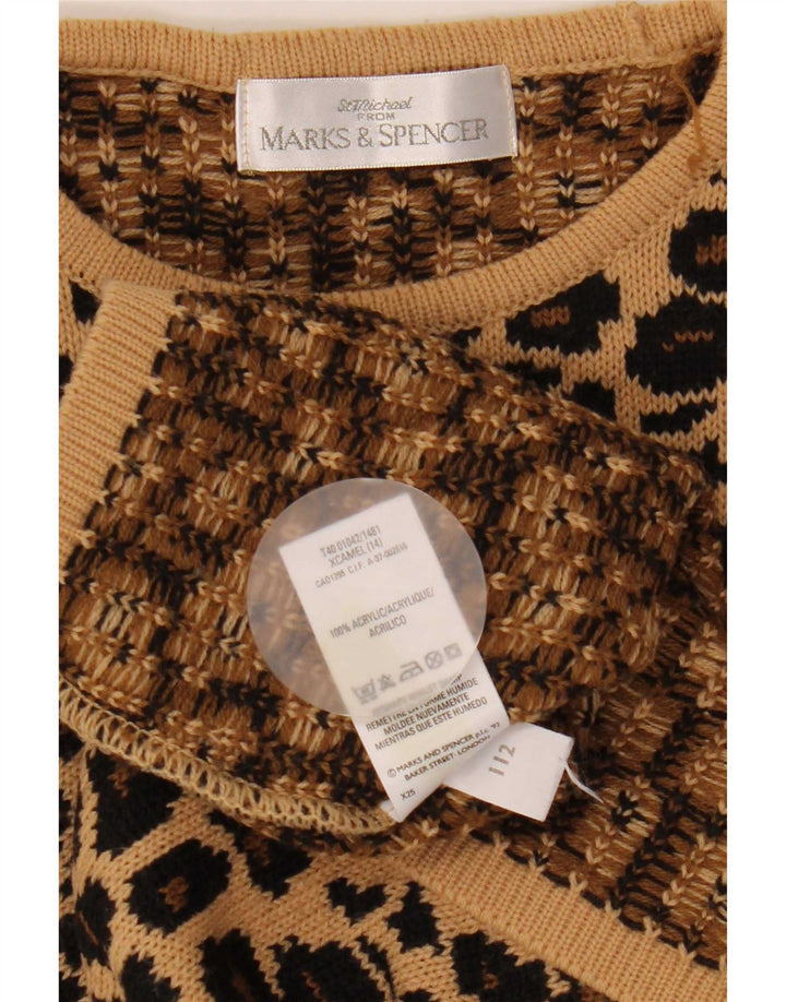 Maglione maglione girocollo da donna Marks & Spencer UK 14 grande marrone