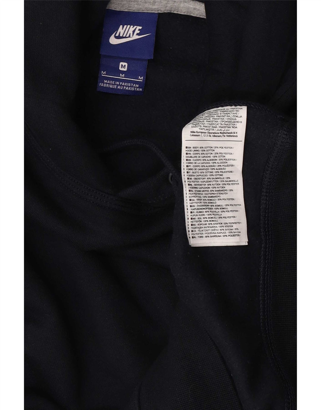 Felpa con cappuccio da uomo Nike, cotone medio blu navy