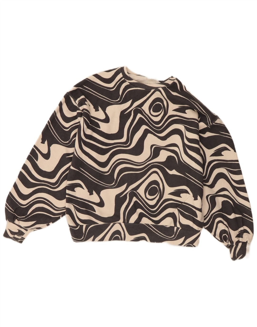 Felpa Zara Bambina con Fantasia Astratta Maglione 13-14 Anni in Cotone Nero