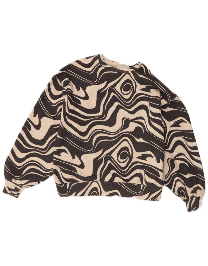 Felpa Zara Bambina con Fantasia Astratta Maglione 13-14 Anni in Cotone Nero