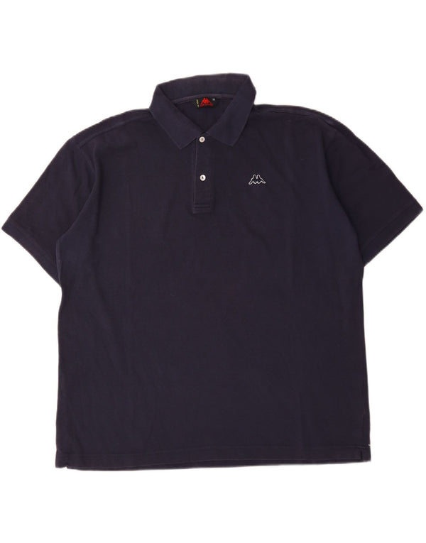 Polo Kappa da uomo XL in cotone blu navy