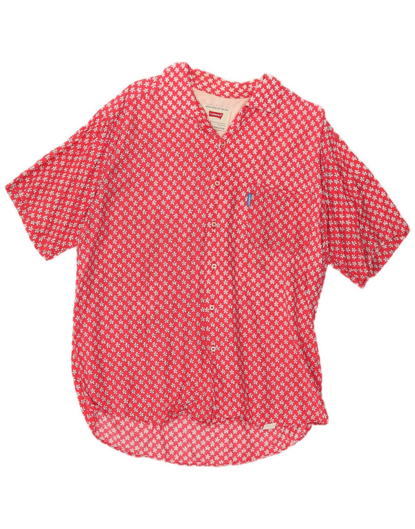 Camicia a maniche corte da uomo Carrera XL rossa floreale