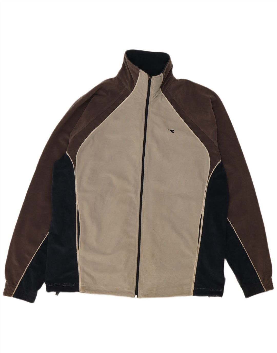 Giacca da tuta da uomo Diadora UK 46 XL Poliestere color block grigio