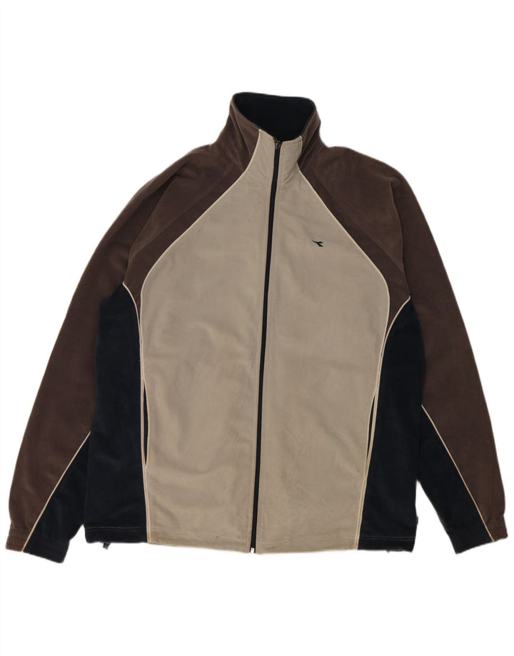 Giacca da tuta da uomo Diadora UK 46 XL Poliestere color block grigio