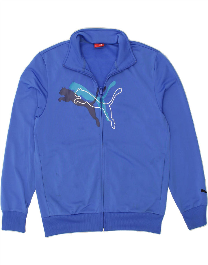 PUMA Womens Oversized Tracksuit Top Jacket UK 10 Small Blue Polyester Vintage Puma and Second-Hand Puma from Messina Hembry 