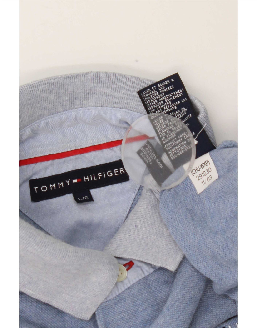 Polo grafica da uomo Tommy Hilfiger grande in cotone blu