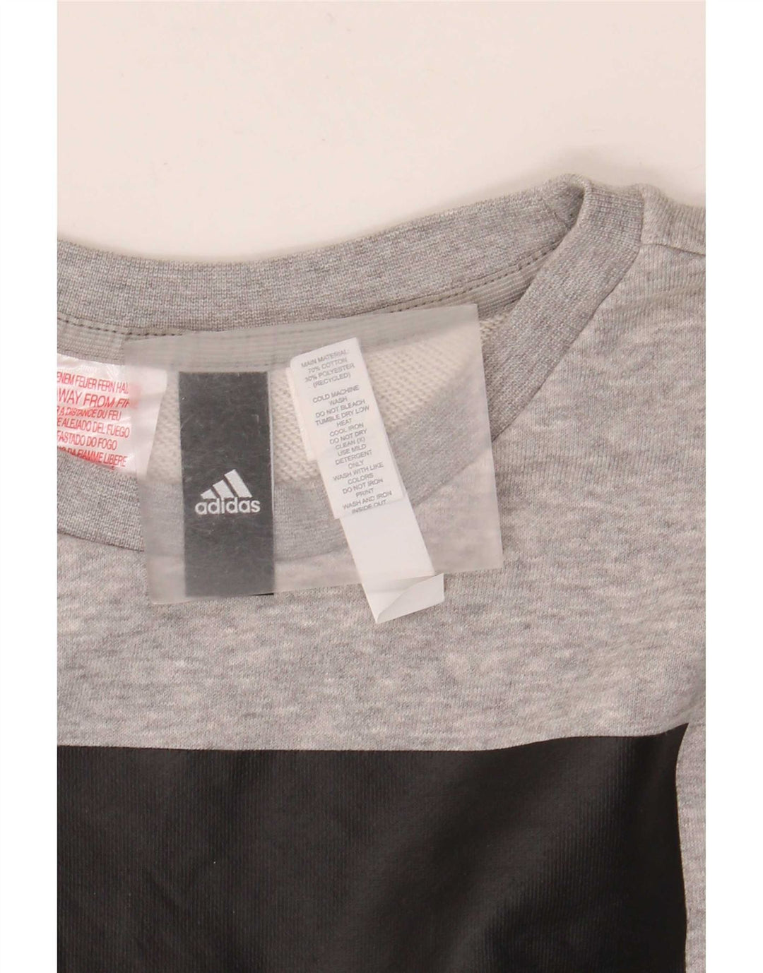 Felpa grafica Adidas da bambino 13-14 anni in cotone grigio