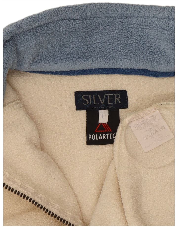 Maglione in pile da donna con collo e zip POLARTEC UK 16 grande poliestere bianco