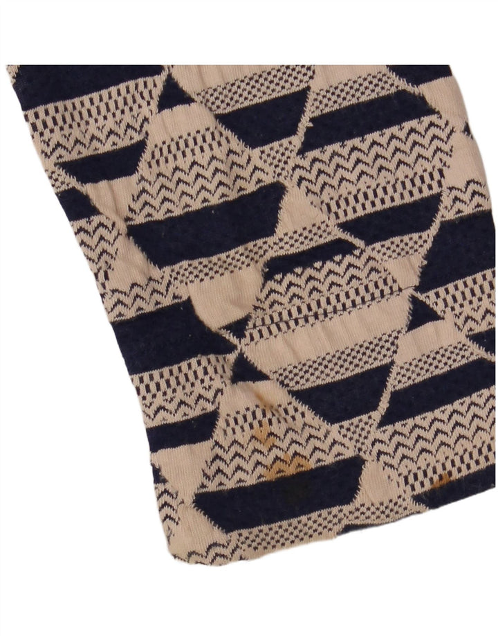 WHITE STUFF Abito a trapezio da donna con maniche a 3/4 UK 8 Piccolo beige geometrico