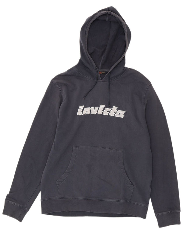 Invicta Mens Graphic Hoodie Jumper Large Navy Blue Cotton