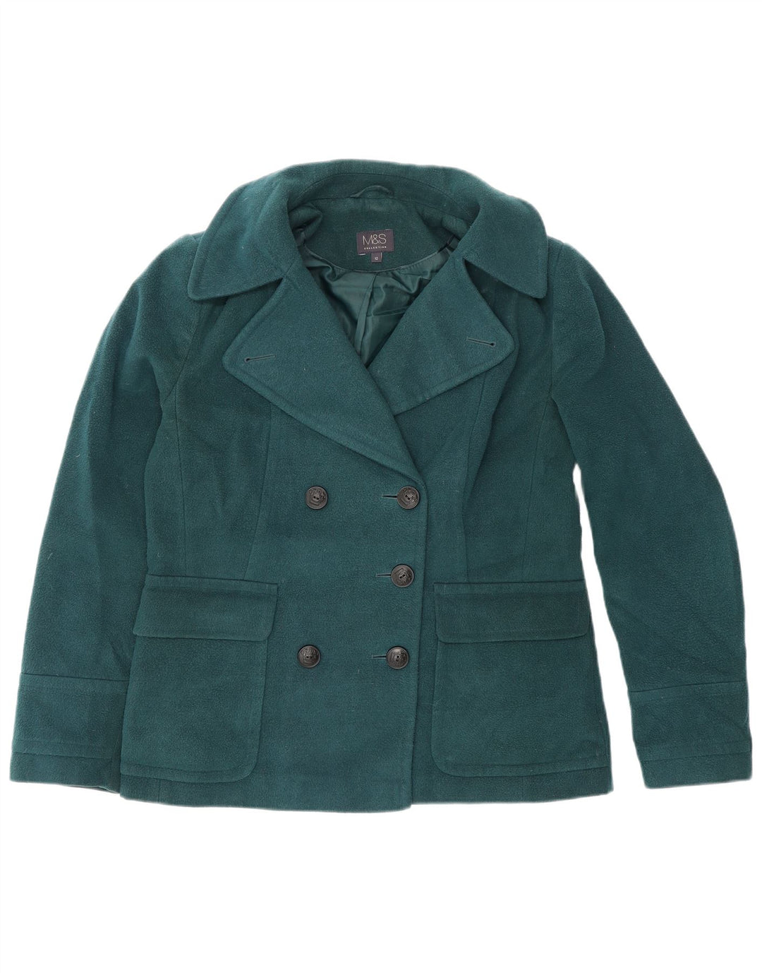 Giacca blazer doppiopetto da donna Marks & Spencer UK 12 verde medio
