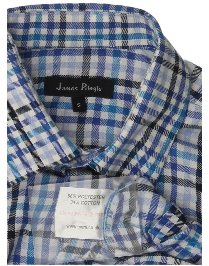 Camicia da uomo in flanella James Pringle, piccolo poliestere a quadri blu