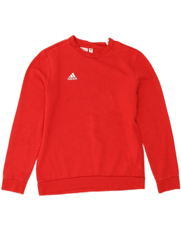 Felpa Adidas Ragazzo Maglione 13-14 Anni Cotone Rosso