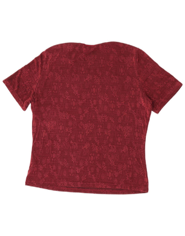 T-shirt da donna Marks & Spencer Top UK 14 Acetato floreale bordeaux grande