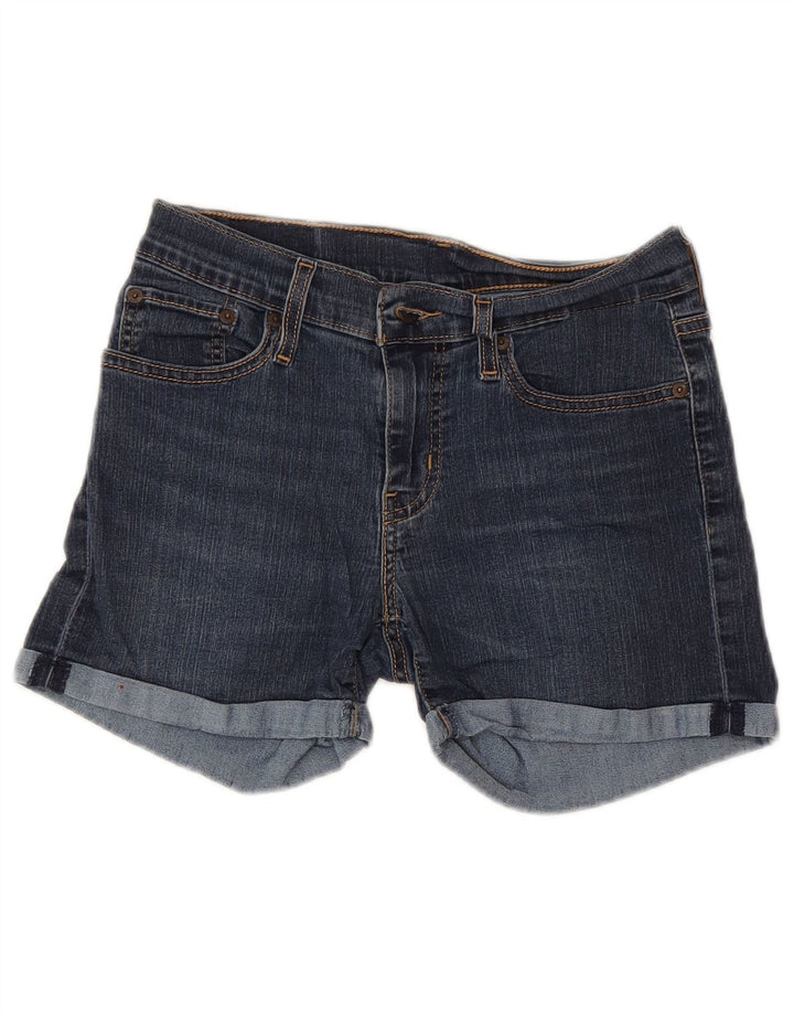 Pantaloncini di jeans da donna LEVI'S W27 piccoli in cotone blu navy