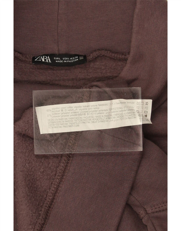 ZARA Womens Oversized Sweatshirt Jumper UK 16 Large Purple Cotton Vintage Zara and Second-Hand Zara from Messina Hembry 