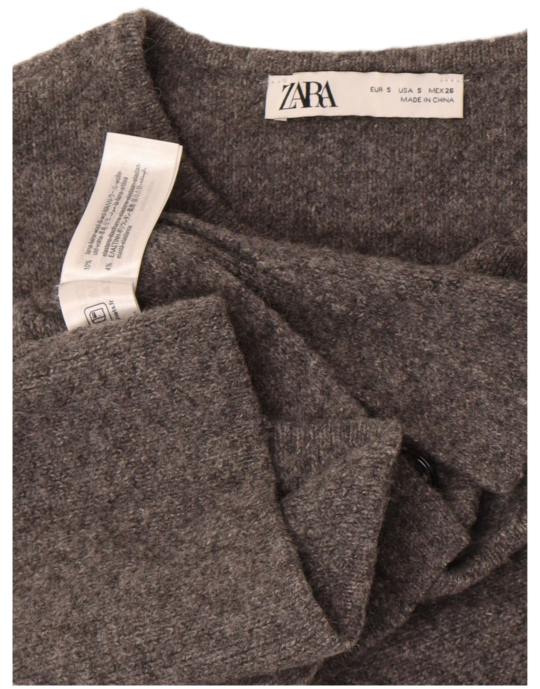 Canotta canotta da donna Zara UK 10 piccola in lana grigia