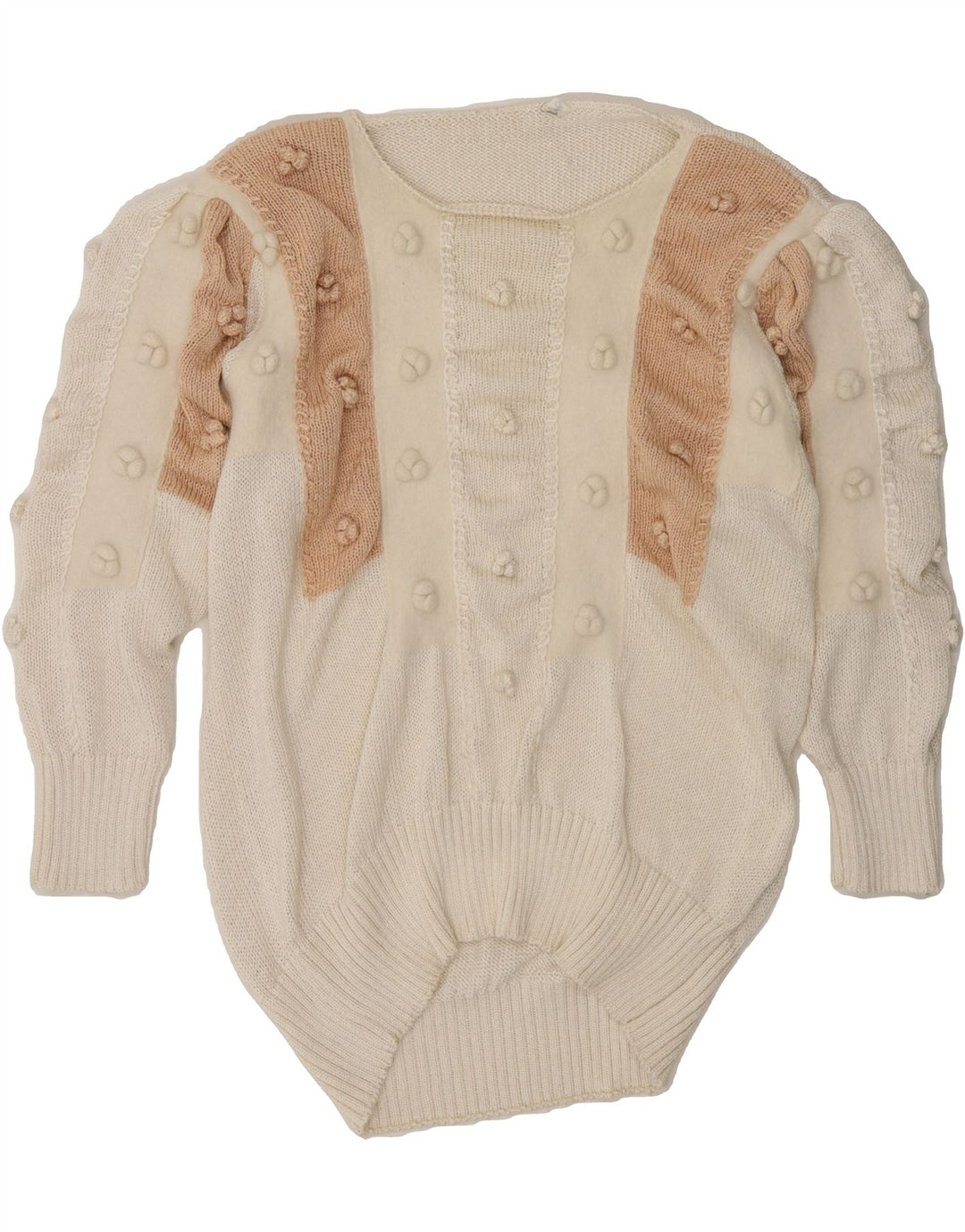VINTAGE Womens Oversized Boat Neck Jumper Sweater UK 10 Small White Vintage Vintage and Second-Hand Vintage from Messina Hembry 