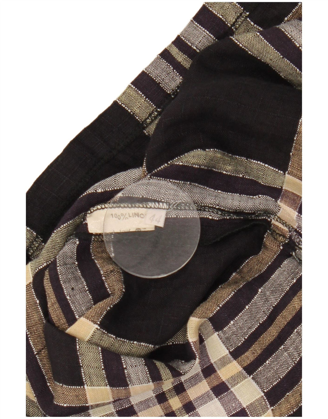 Giacca blazer vintage da donna a maniche corte a 1 bottone IT 44 scozzese medio nero