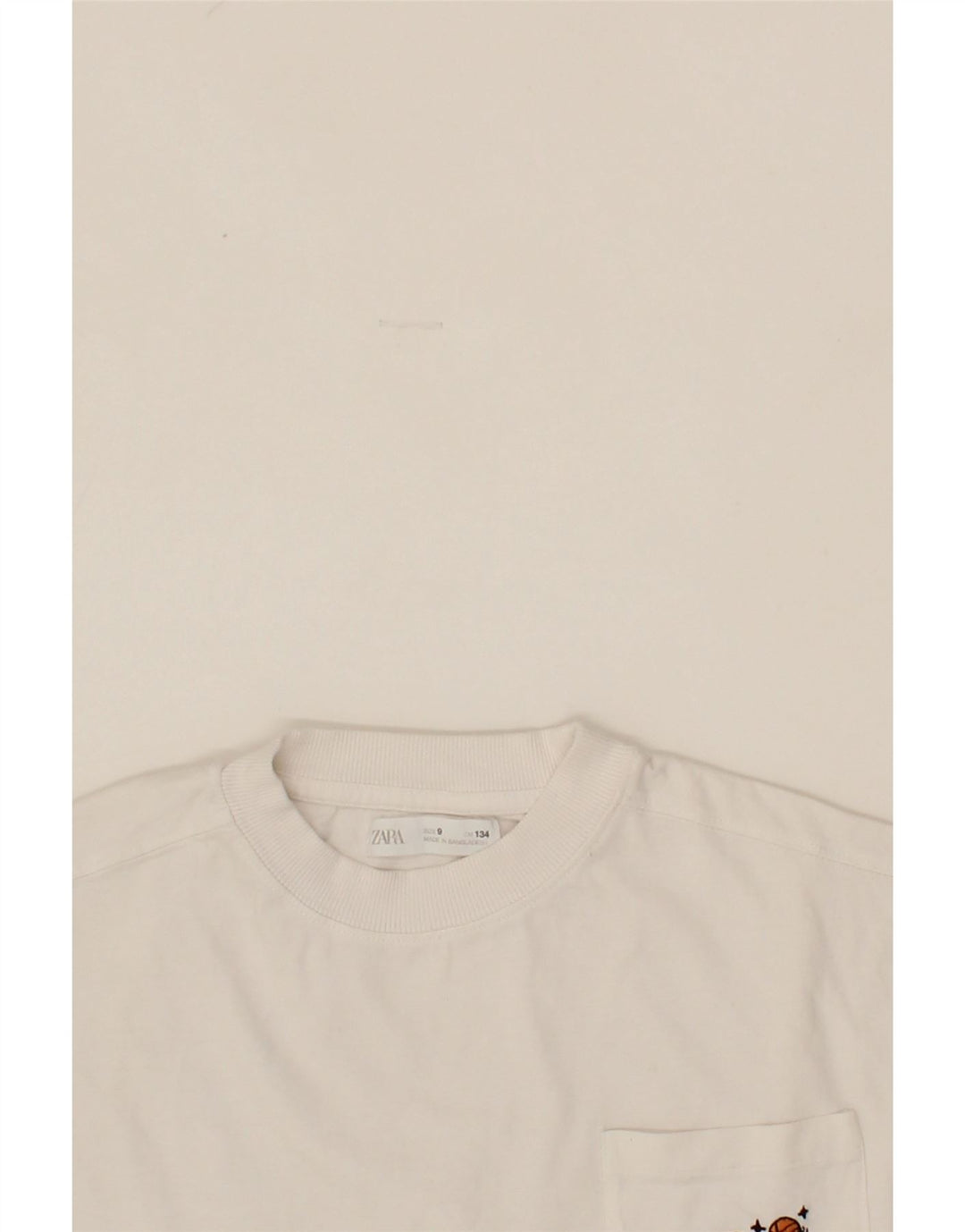 ZARA Girls Graphic Top Long Sleeve 8-9 Years White Cotton Vintage Zara and Second-Hand Zara from Messina Hembry 