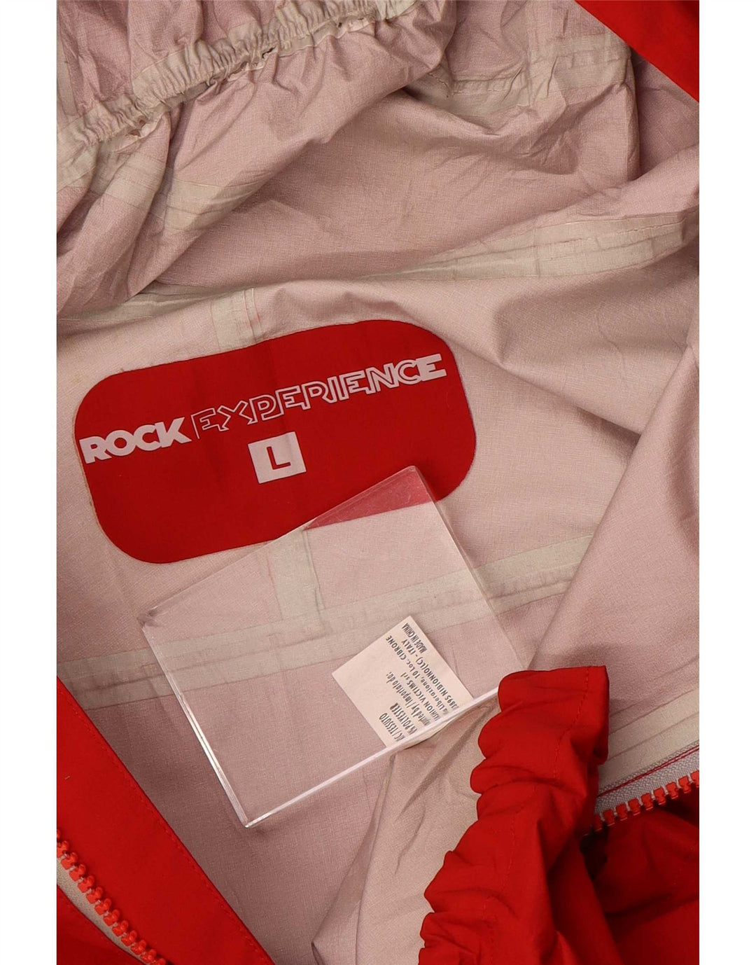 Giacca antipioggia con cappuccio da uomo Rock Experience UK 40 Large Red Colourblock