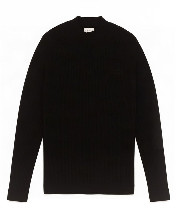 Maglione Zara da uomo con collo alto e viscosa nera media