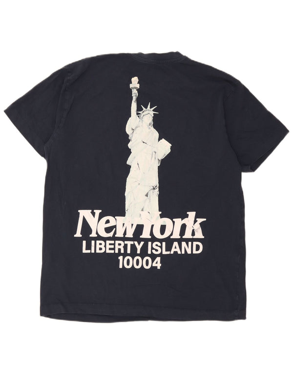 T-shirt grafica da uomo Jack & Jones Top 2XL cotone blu navy