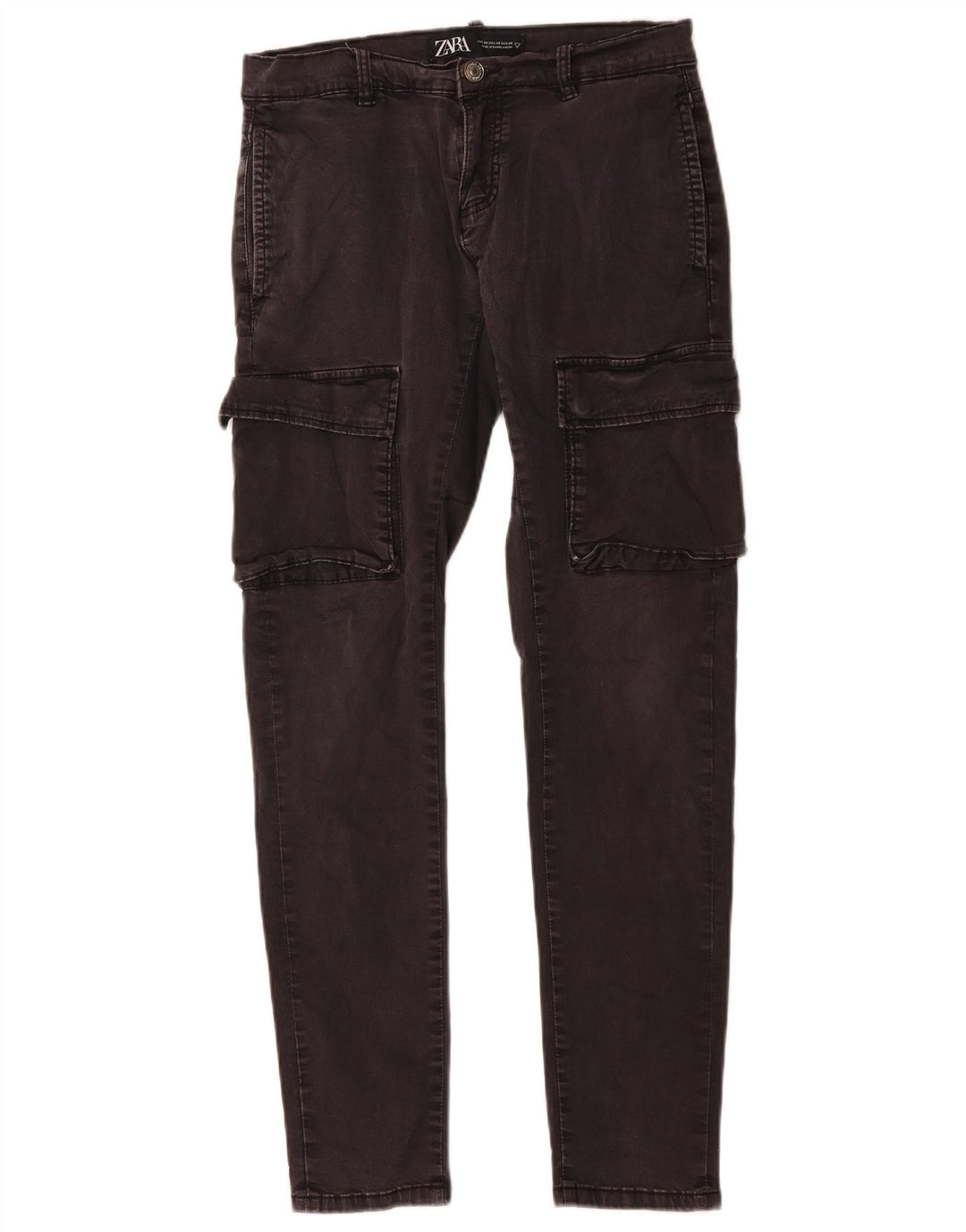 Jeans cargo slim da uomo Zara EU 38 Small W30 L30 cotone grigio