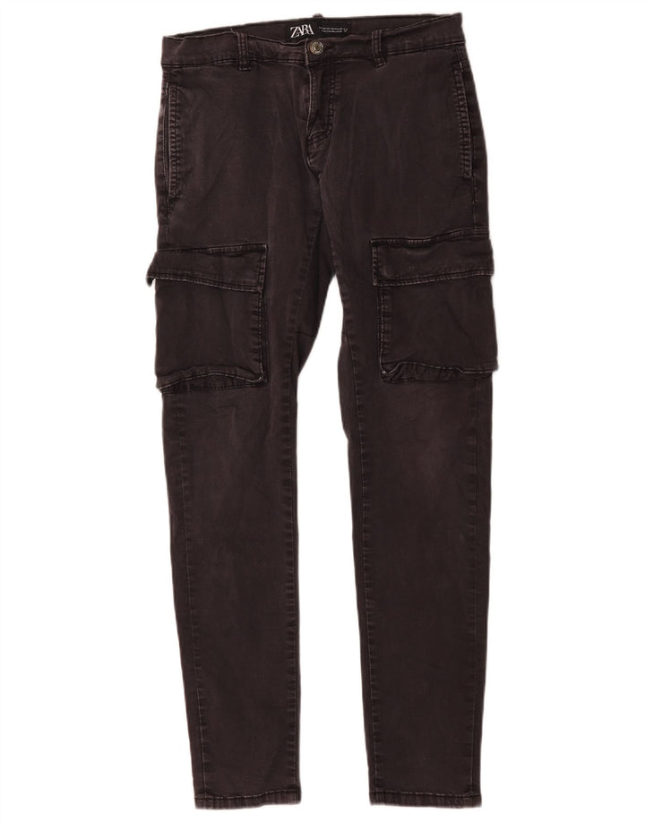 Jeans cargo slim da uomo Zara EU 38 Small W30 L30 cotone grigio
