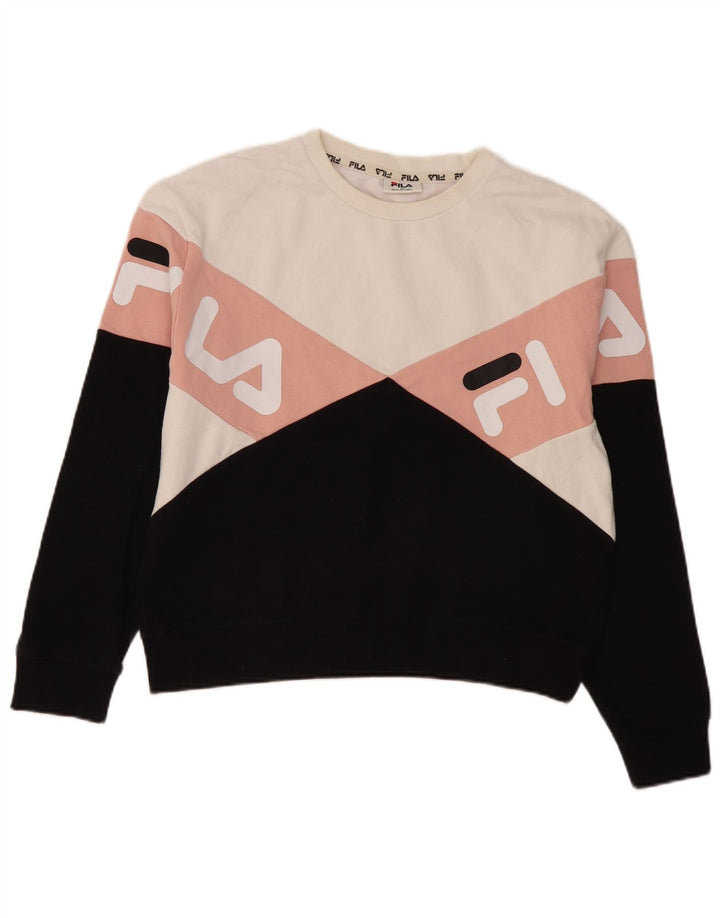 Felpa grafica da donna Fila Jumper UK 12 Medium multicolore