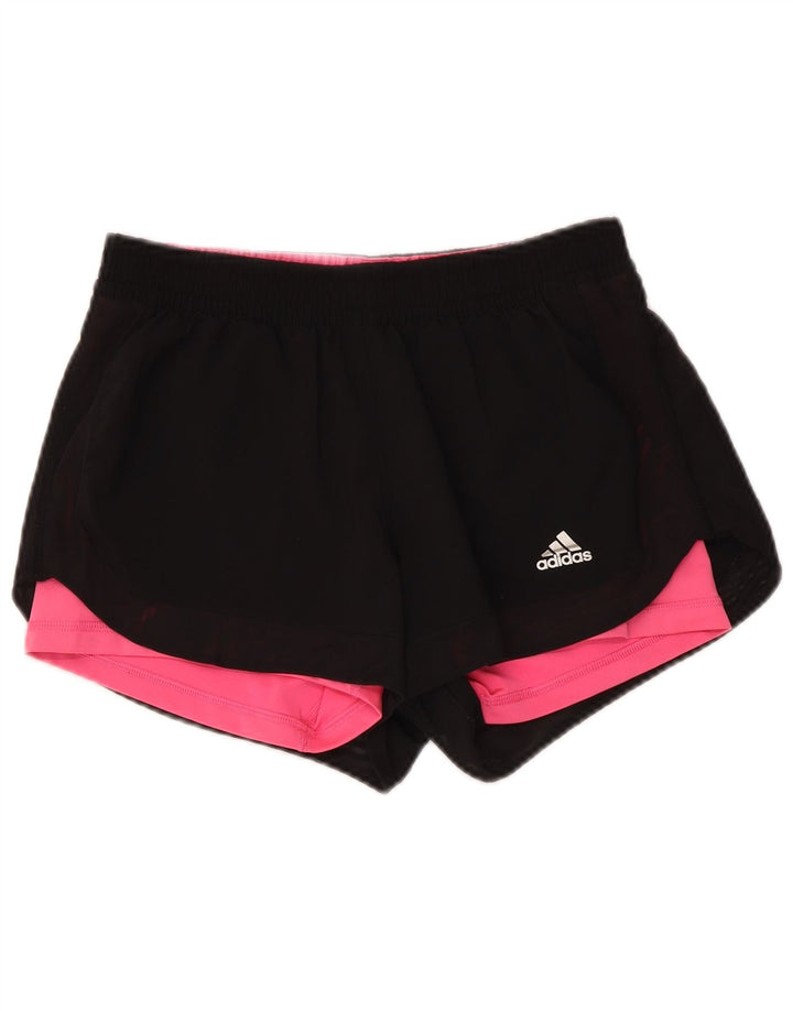 Pantaloncini sportivi Adidas Climalite da donna UK 8/10 Small Poliestere nero