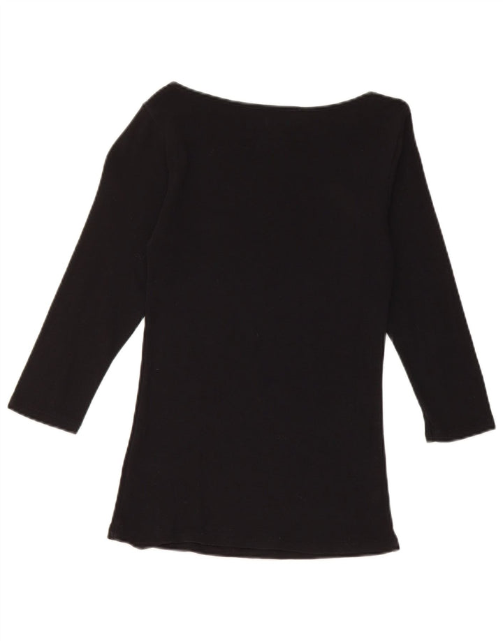 Top Zara da donna manica 3/4 UK 8 piccolo cotone nero