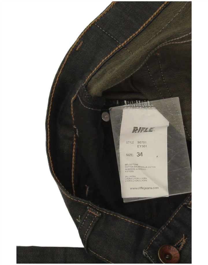 Jeans dritti da uomo Rifle W34 L32 in cotone grigio