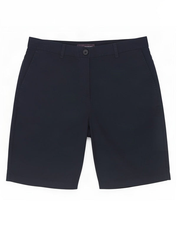 Pantaloncini chino da donna Marks & Spencer UK 10 piccoli W28 cotone blu navy