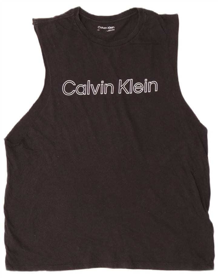 CALVIN KLEIN Canotta grafica da uomo grande in cotone nero