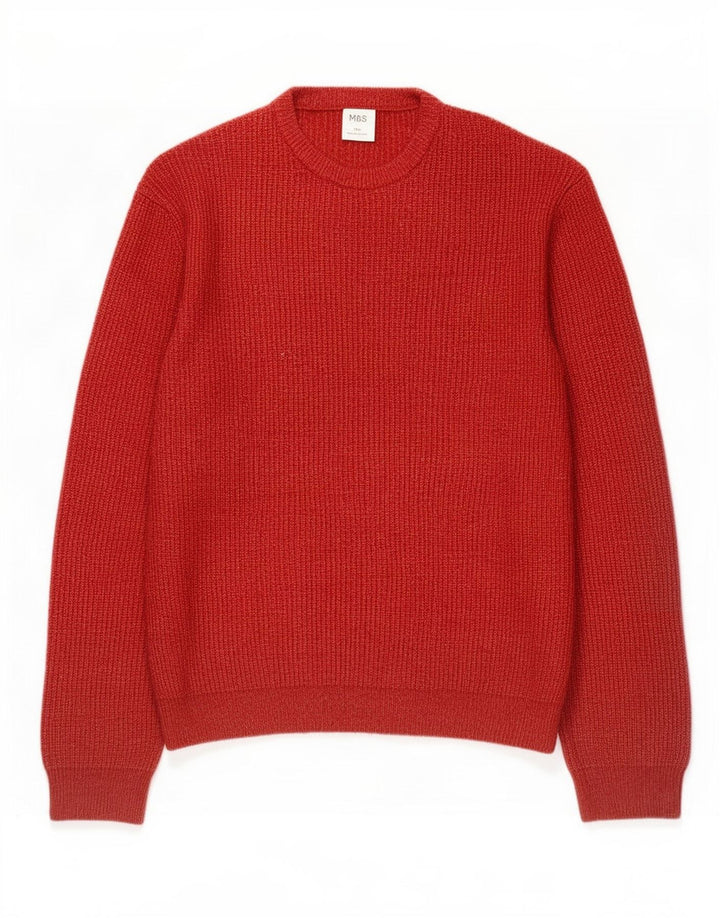 Maglione maglione girocollo da uomo Marks & Spencer 2XL rosso poliammide
