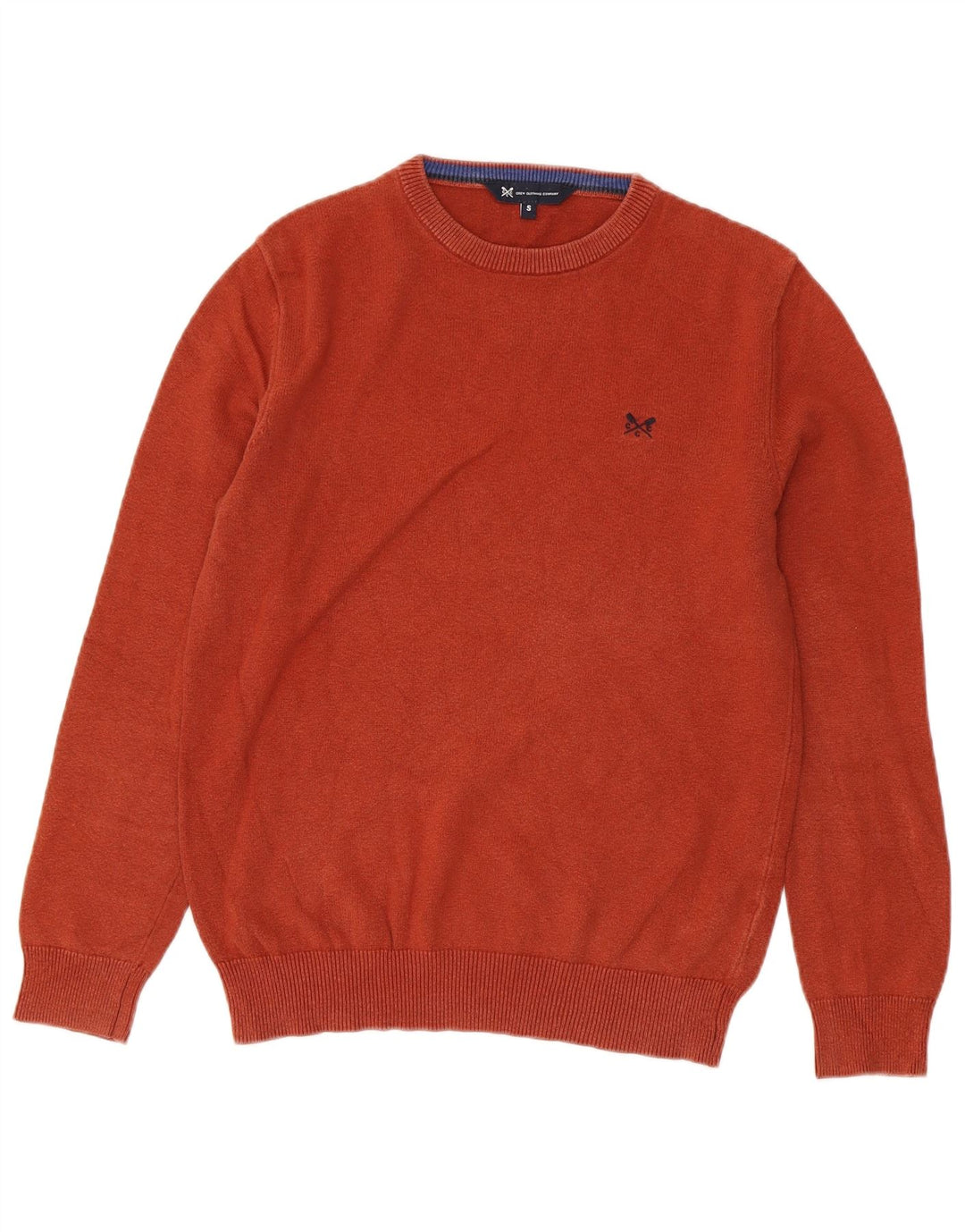 CREW CLOTHING Maglione da uomo girocollo piccolo in cotone arancione