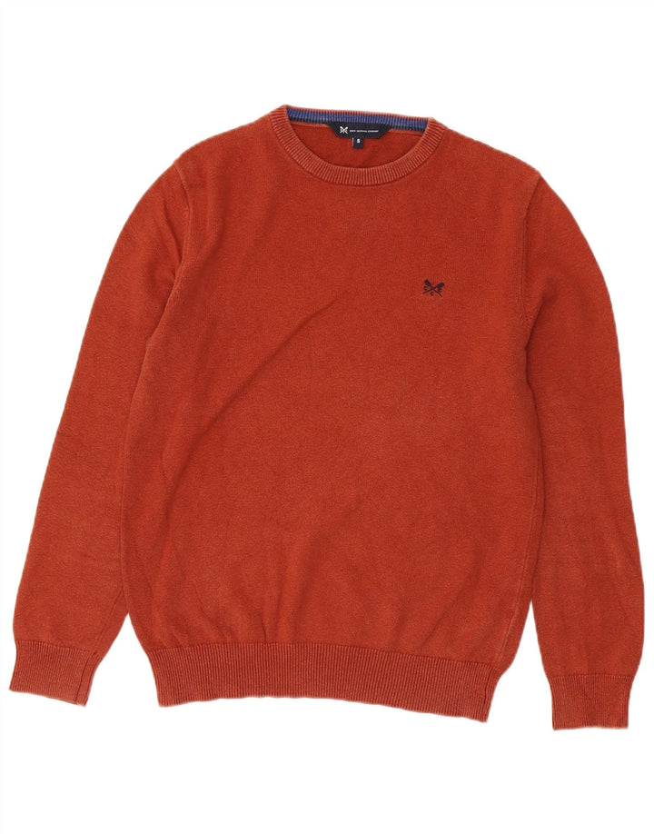 CREW CLOTHING Maglione da uomo girocollo piccolo in cotone arancione