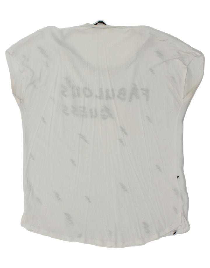 GUESS Womens Graphic T-Shirt Top UK 14 Medium White Vintage Guess and Second-Hand Guess from Messina Hembry 