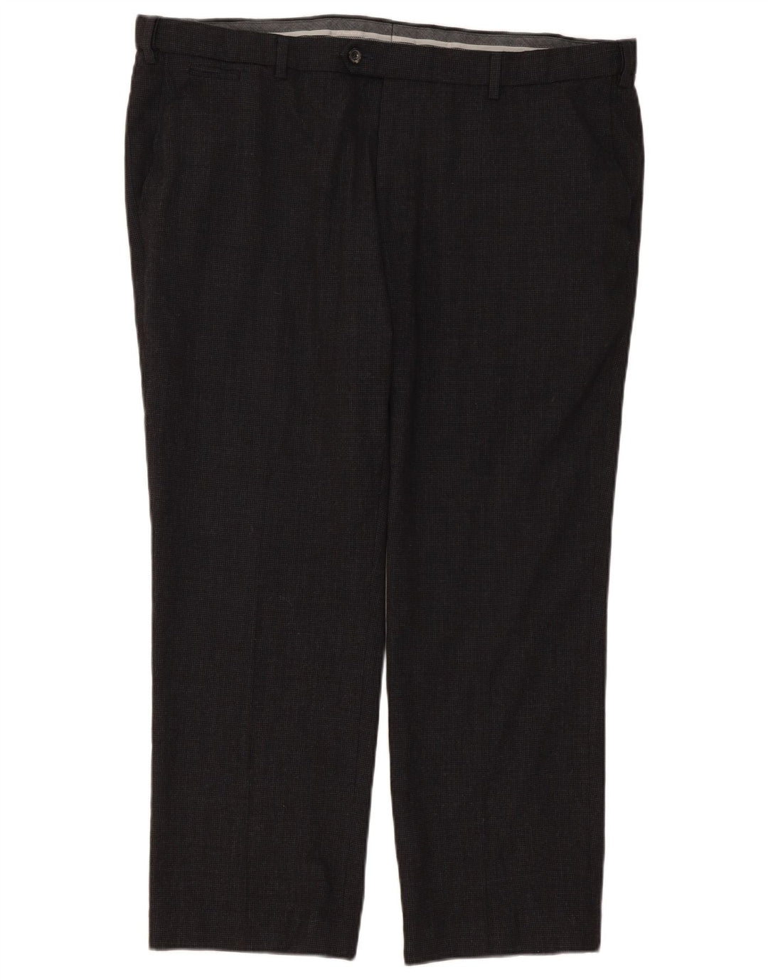 Pantaloni da abito dritti su misura da uomo Marks & Spencer W42 L29 a quadri grigi