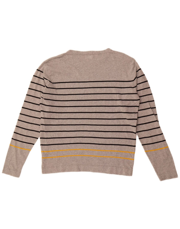 Jack & Jones Top da uomo a maniche lunghe 2XL in cotone a righe grigie