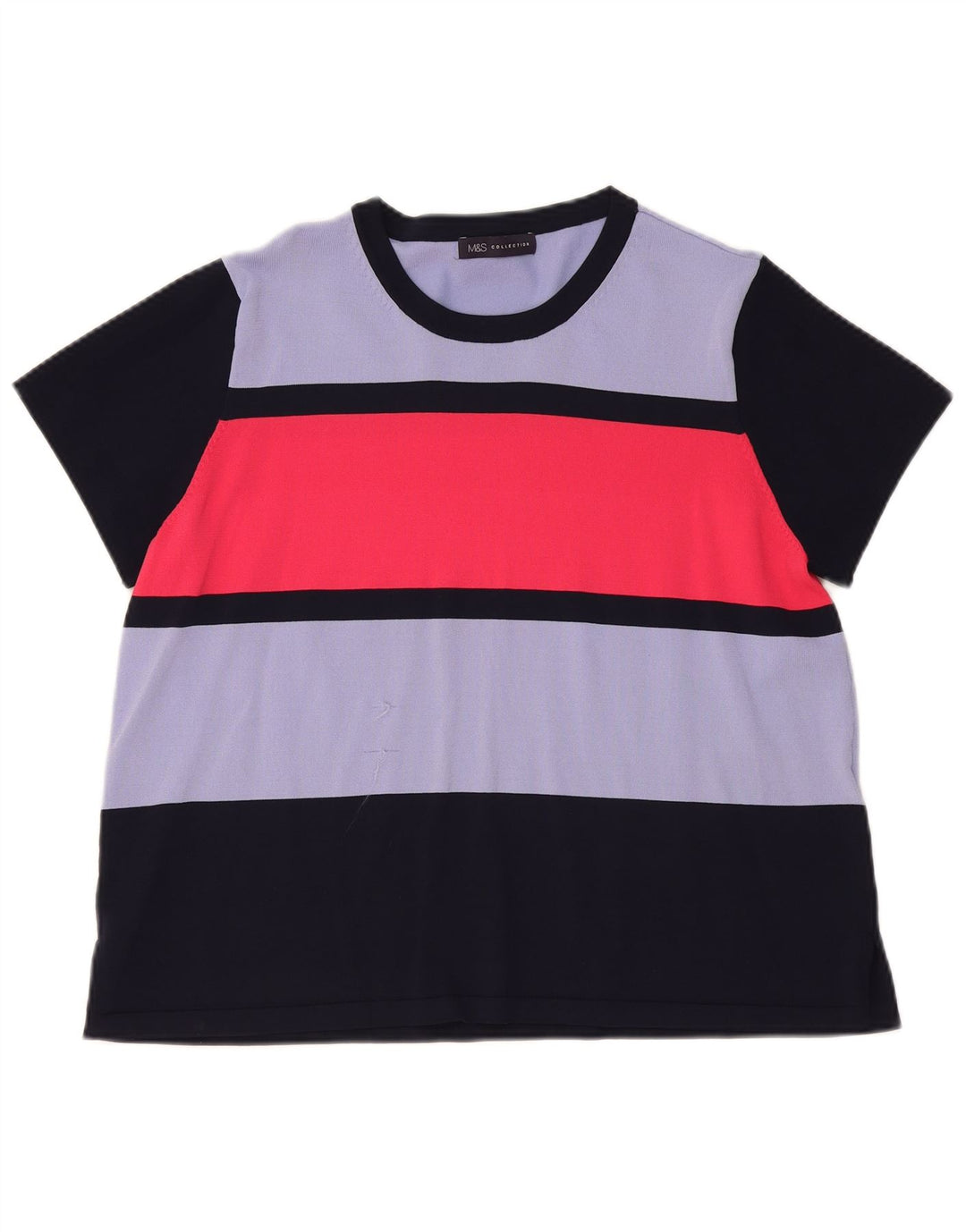 Maglietta da donna Marks & Spencer Top UK 20 2XL a righe multicolore