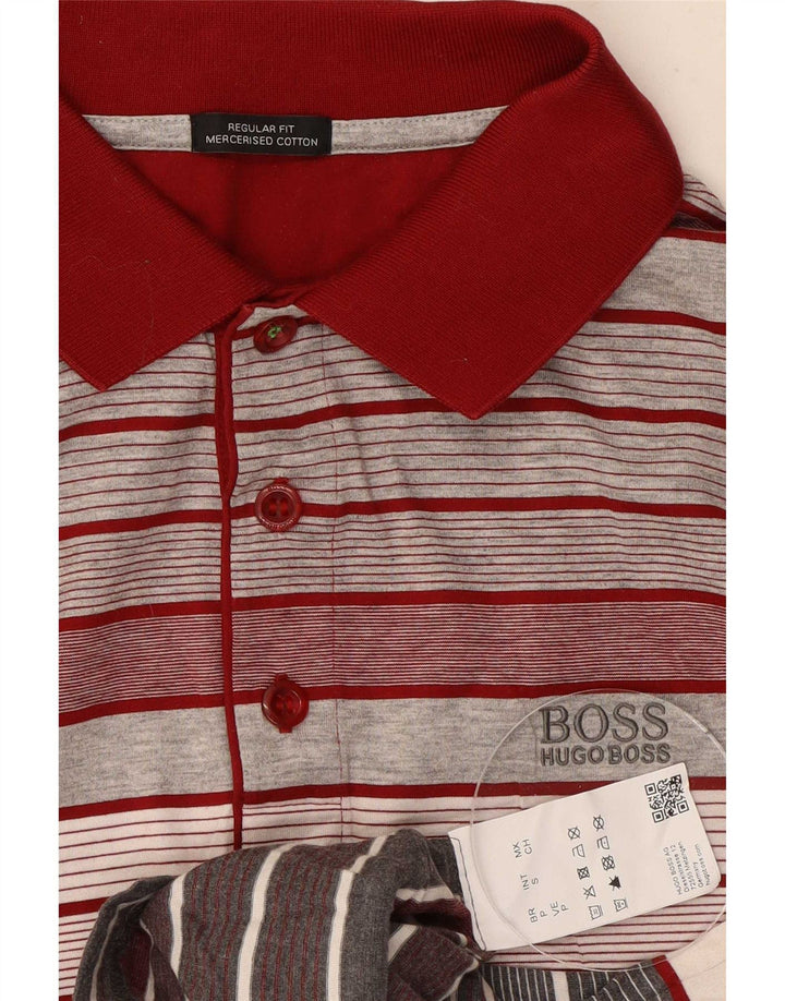 Polo Hugo Boss da uomo vestibilità regolare piccola in cotone a righe rosse