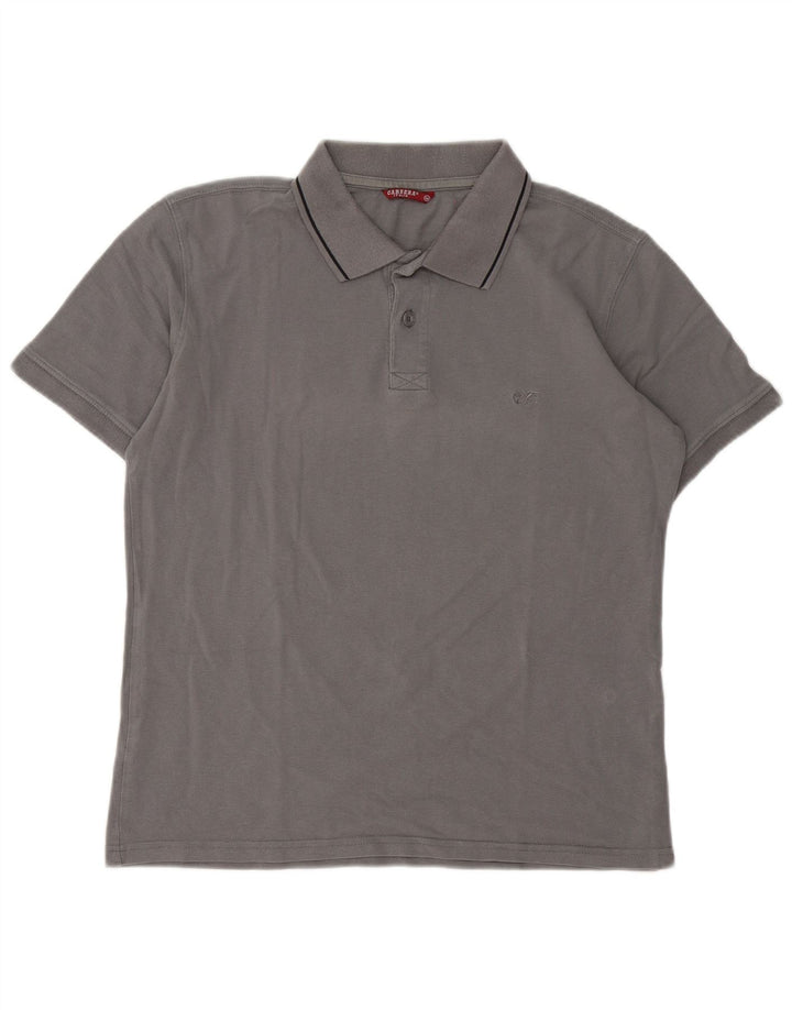 Polo Carrera da uomo vestibilità regolare in cotone grigio medio