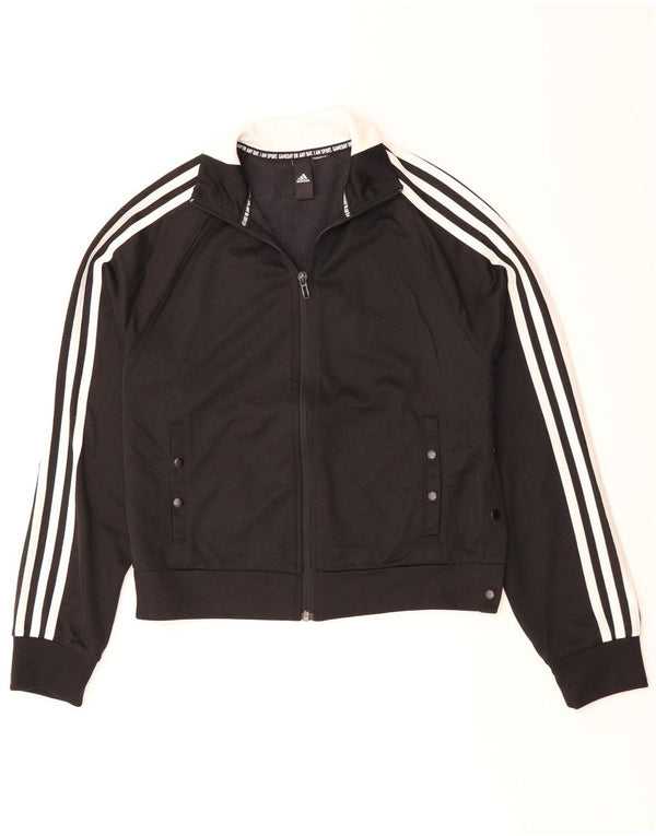 Giacca da tuta da donna ADIDAS UK 14 poliestere nero medio