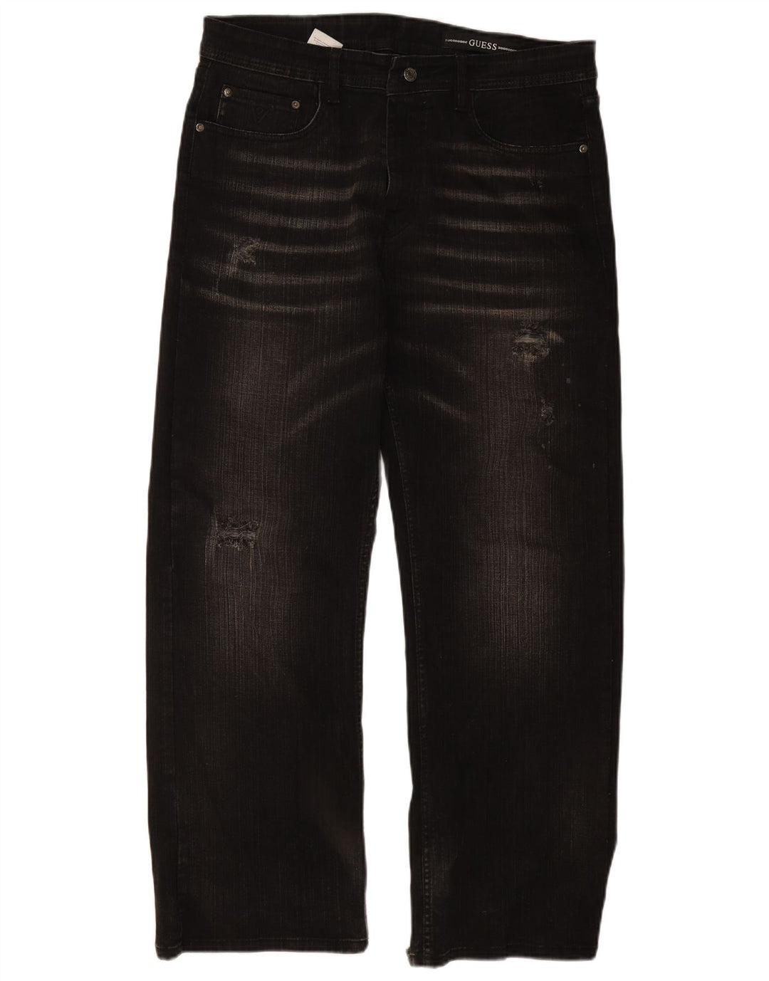 Jeans dritti da uomo GUESS W36 L30 cotone nero